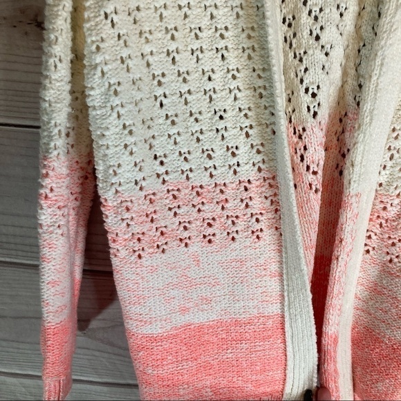 Anthropologie Faustia White and Pink Ombre Knit Cardigan - Picture 5 of 11